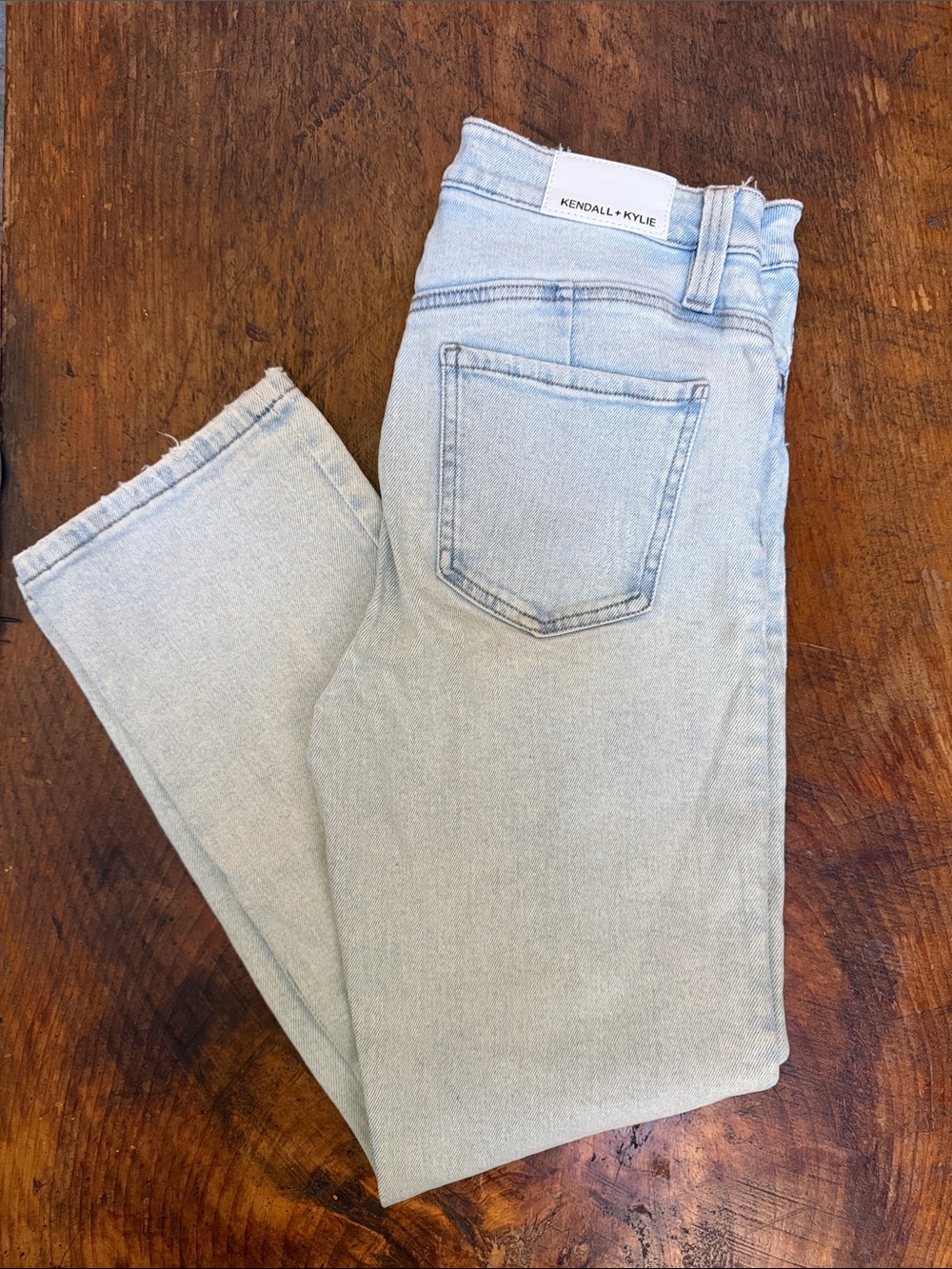 Kendall & Kylie Cropped Light Wash Denim Jeans